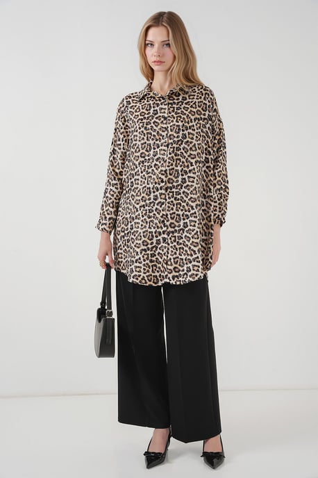 Leopard Print Lange Mouwen Knoopshirt - Image 2