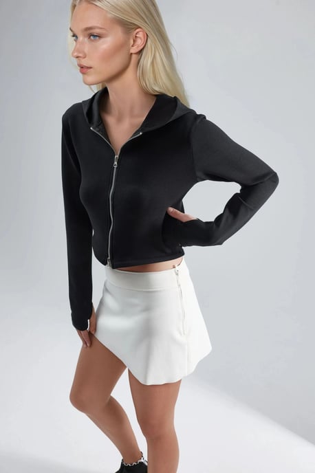 Hooded Zip-Up Regular Fit Jas - Image 2
