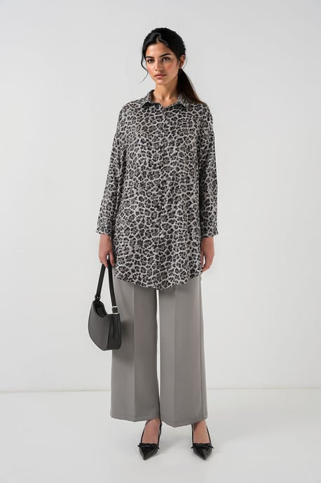 Leopardenprint Lange Mouw Knopenhemd - Image 2