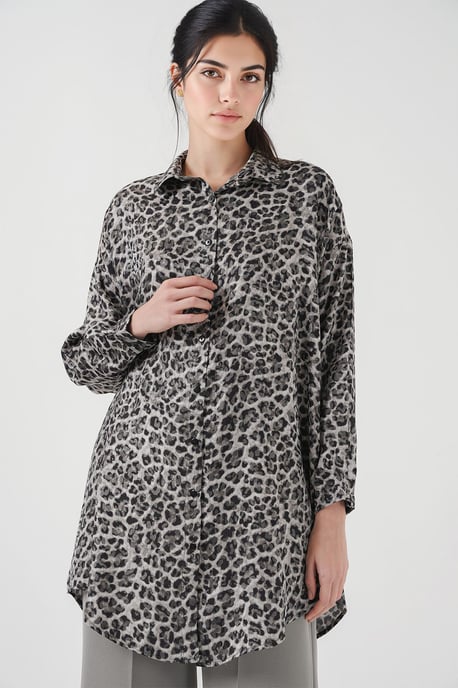 Leopardenprint Lange Mouw Knopenhemd - Image 3