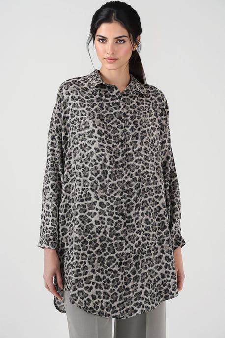 Leopardenprint Lange Mouw Knopenhemd - Image 4