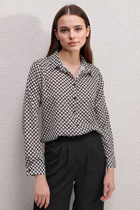 Satin Lange Mouw Knopshirt - Image 3
