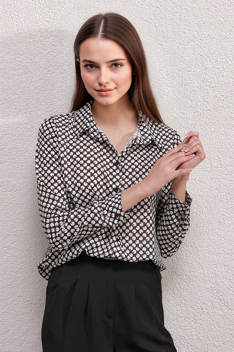 Satin Lange Mouw Knopshirt - Image 4
