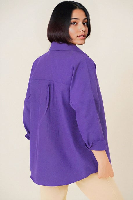 Ontspannen Fit Poplin Shirt met Knopen Sluiting - Image 3