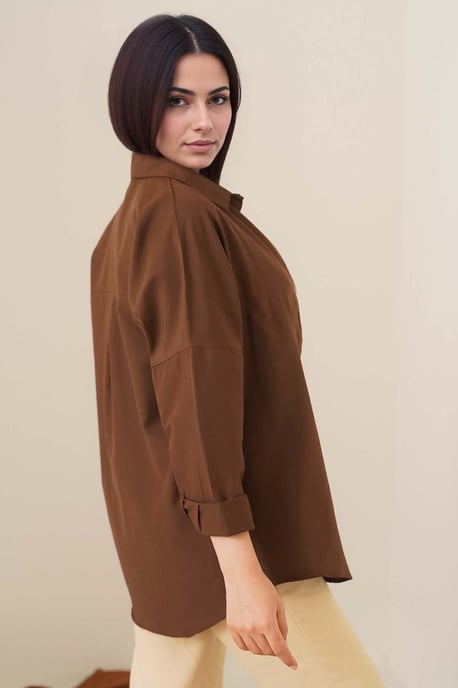 Ontspannen Pasvorm Poplin Shirt met Knopen Sluiting - Image 3