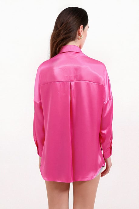 Oversized Satijnen Knopenblouse - Image 4