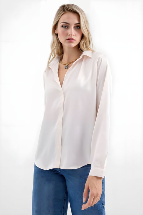 Satin Lange Mouwen Knop-Up Shirt - Image 2
