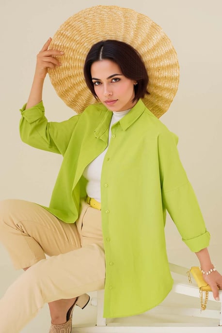 Ontspannen Fit Poplin Shirt met Knopen Sluiting - Image 3