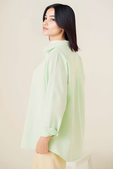 Ontspannen Pasvorm Poplin Shirt met Knopsluiting - Image 3