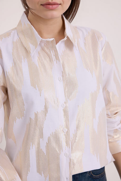 Oversized gestreepte blouse met knopen - Image 4