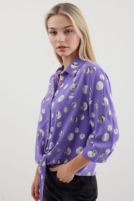 Geprinte Viscose Blouse met Strik - Image 3