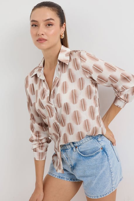 Satijnen Lange Mouw Knopshirt - Image 4