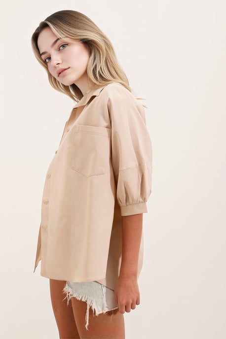 Losse Pasvorm Poplin Shirt met Pocket - Image 2