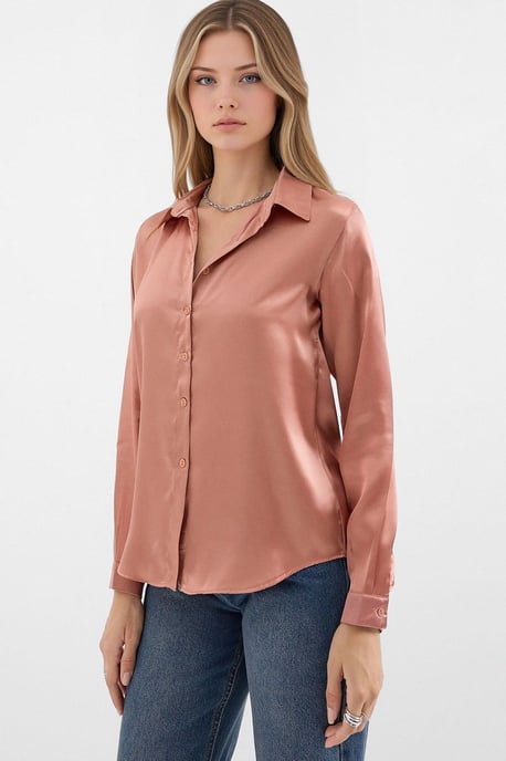 Satijnen Overhemdbedshirt met Lange Mouwen - Image 2