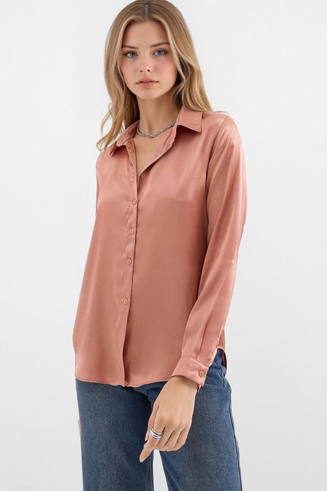 Satijnen Overhemdbedshirt met Lange Mouwen - Image 3