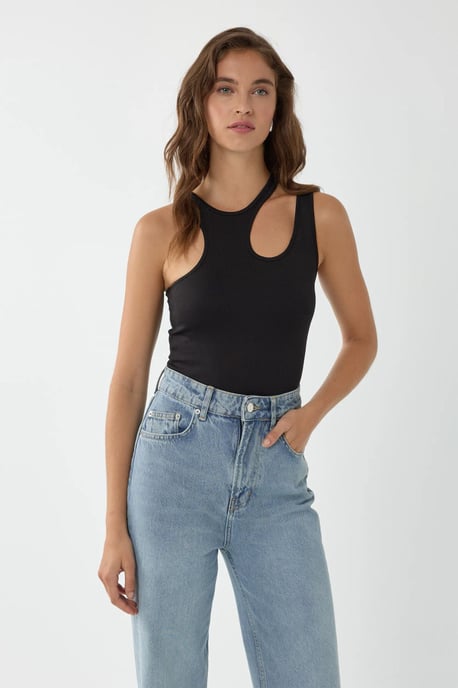 Asymmetrische Kraag Crop Top - Image 2