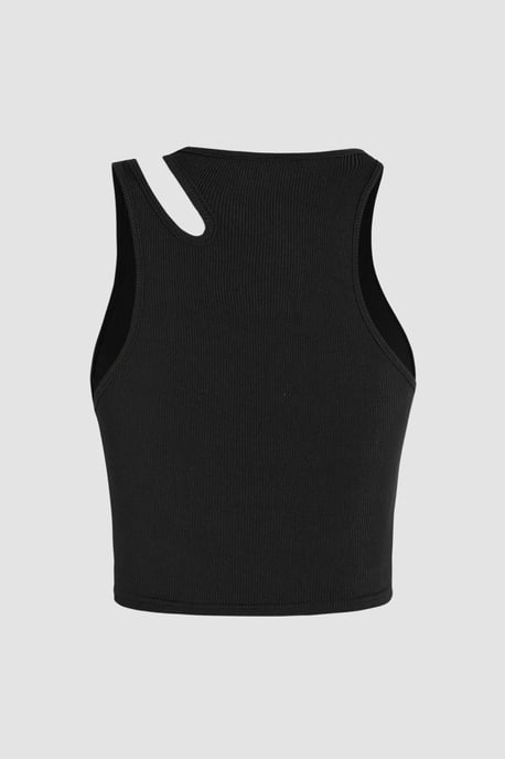 Asymmetrische Kraag Crop Top - Image 3