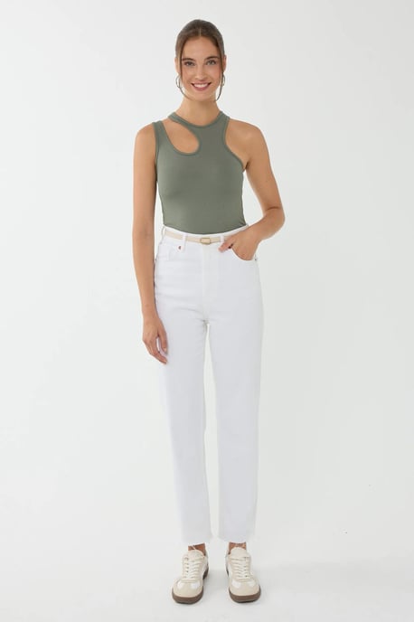 Asymmetrische Kraag Crop Top - Image 2