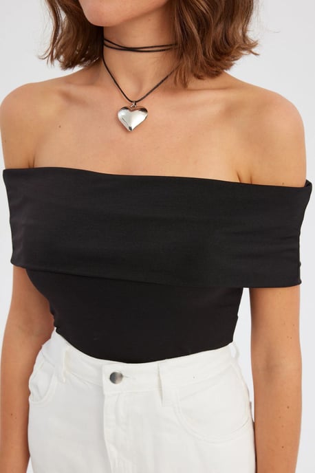 Off-Shoulder Rimpel Bodycon Cropped Top - Image 5