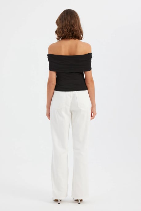 Off-Shoulder Rimpel Bodycon Cropped Top - Image 6