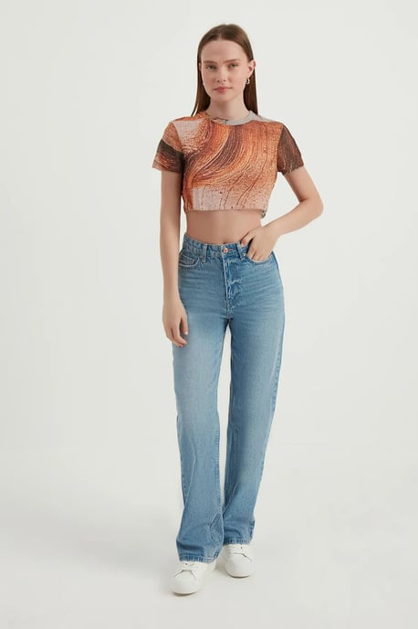 Abstract Tüllen Crop Top - Image 3