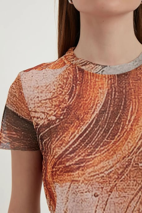 Abstract Tüllen Crop Top - Image 5