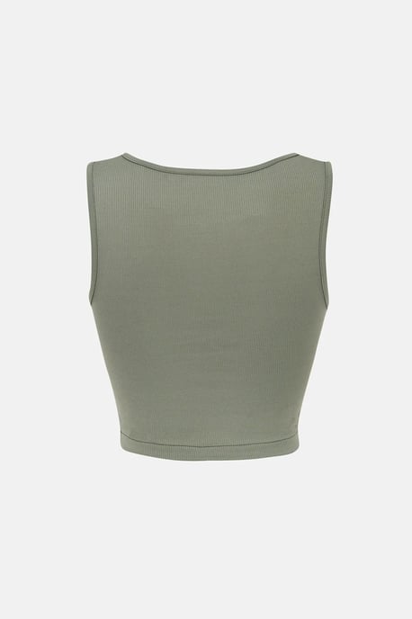 Stevige Rib Twist Voorkant Crop Top - Image 4