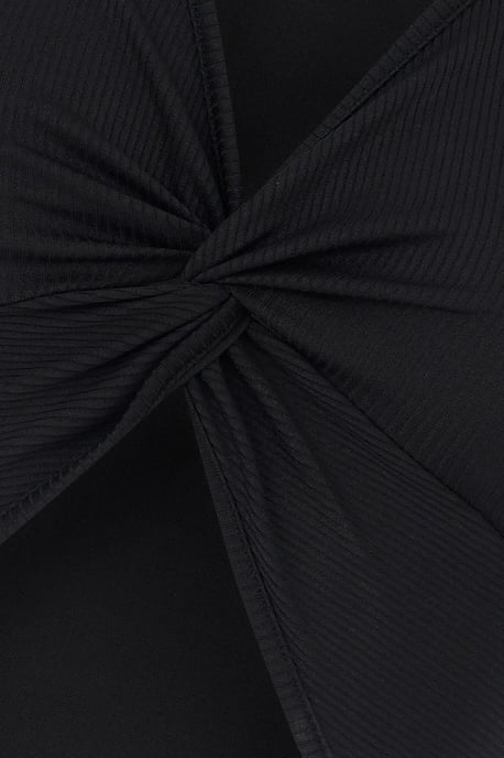 Effen Rib Twist Voorkant Crop Top - Image 5