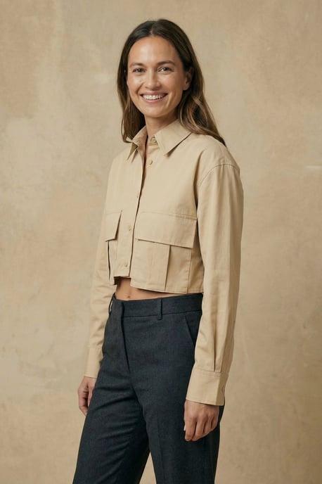 Korte Button-Up Shirt met Pocket - Image 3