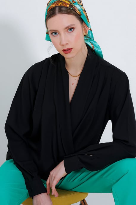 Sjaalkraag Losse Pasvorm Blouse - Image 4