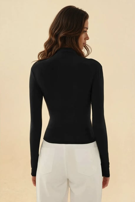 Hoogtraject Hals Drape Detail Blouse - Image 3