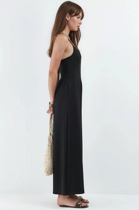 Modal Touch V-hals Lange Gebreide Jumpsuit - Image 4