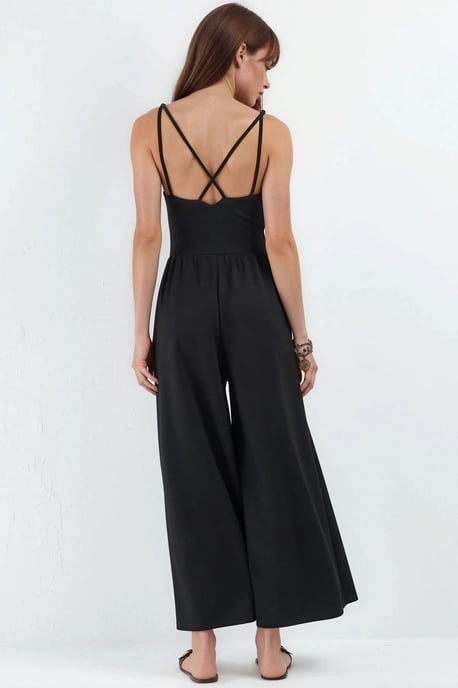 Modal Touch V-hals Lange Gebreide Jumpsuit - Image 5