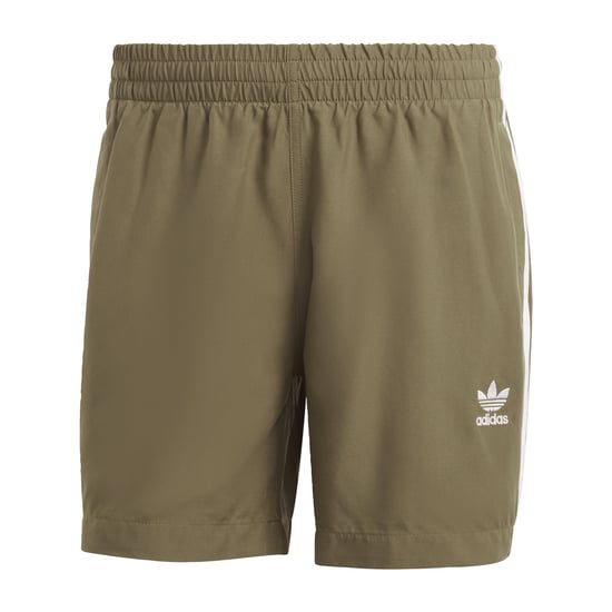 Men's adidas Originals Adicolor 3-Stripes Swim Shorts in olive - Image 3