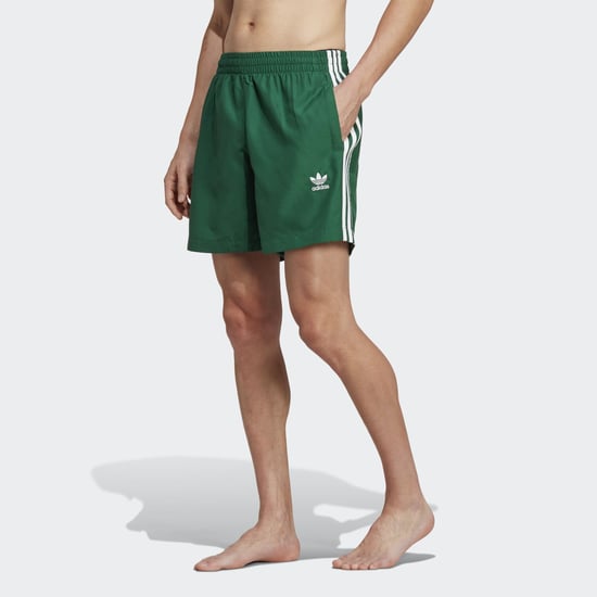 Men's adidas Originals Adicolor 3-Stripes Swim Shorts in Green - Image 1