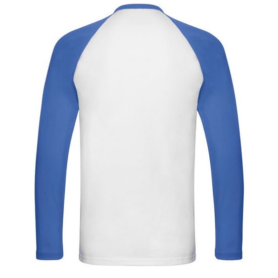 Fruit of the Loom Heren Valueweight Baseball T-shirt met lange mouwen (Wit/royaal blauw) - Image 2