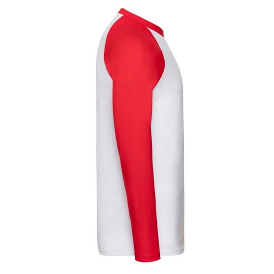 Fruit of the Loom Heren Valueweight Baseball T-shirt met lange mouwen (Wit/rood) - Image 3
