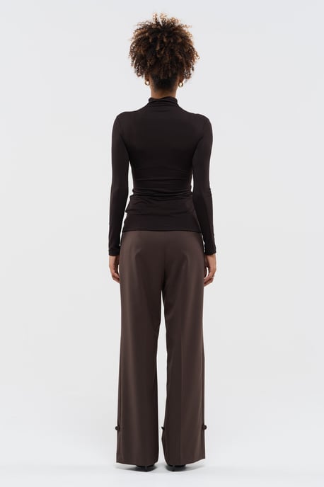 BENU Bruine blouse met plooien en col - Image 2
