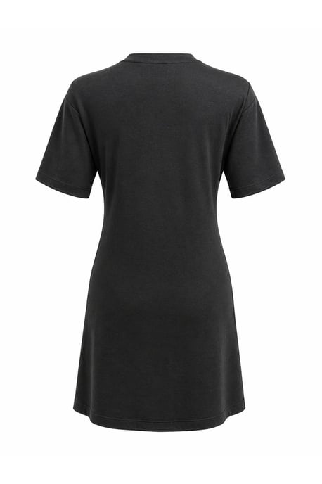 Korte Mouwen Mini T-Shirt Jurk met Steen Accessoire - Image 3