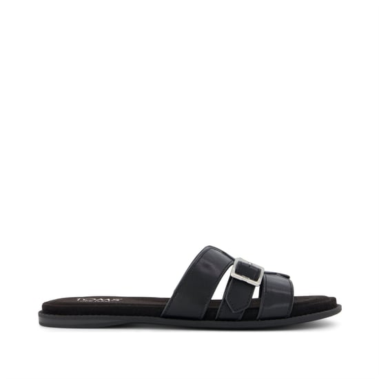 TOMS Sol Mule Leer Dames Zwarte Sandalen - Image 2