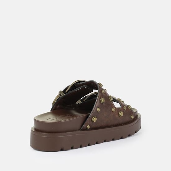 Buffalo Raya Ari West Leren Dames Bruine Sandalen - Image 2