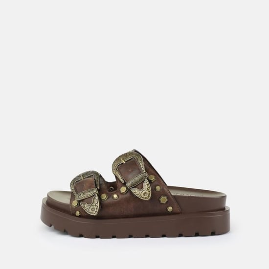 Buffalo Raya Ari West Leren Dames Bruine Sandalen - Image 3
