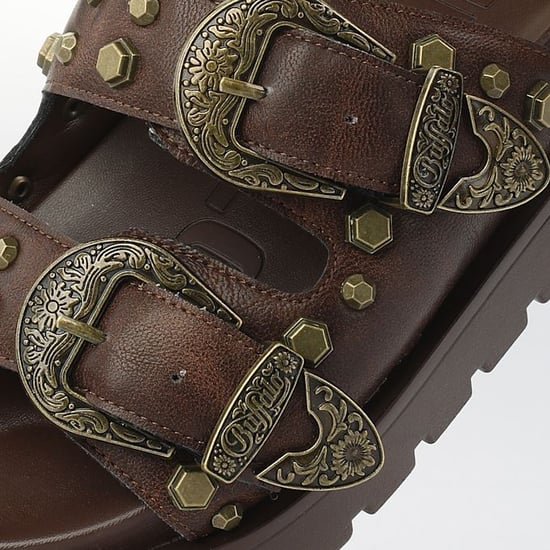 Buffalo Raya Ari West Leren Dames Bruine Sandalen - Image 4