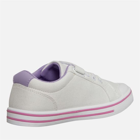 Penguin Junior Rainbow Canvas Meisjes Witte/Lila Sneakers - Image 2