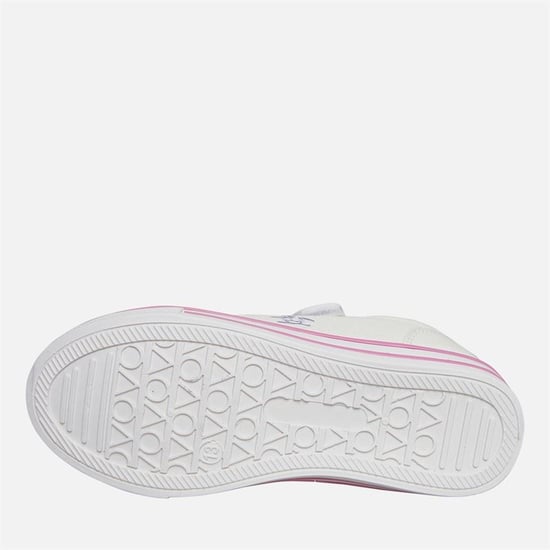 Penguin Junior Rainbow Canvas Meisjes Witte/Lila Sneakers - Image 5