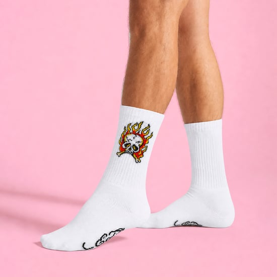 5-pack Heren Crew Sokken met Skull Patroon Zachte Ademend Casual Sokken - Image 4