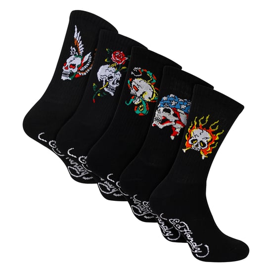 5-pack Heren Crew Sokken met Doodskoppatroon Zachte Ademende Casual Sokken - Image 1