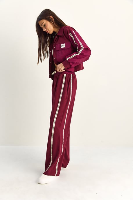Gestreepte Mid Waist Twee-Delige Set met Zak - Image 3