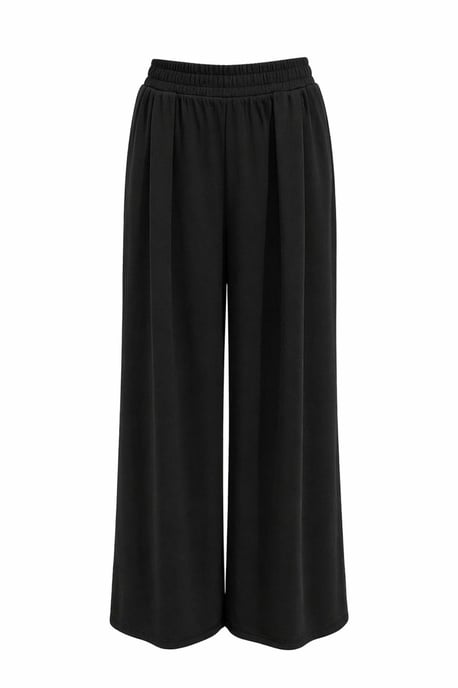 Hoge Taille Wijde Pijpen Brei Co-Ord Set met Boothals - Image 3