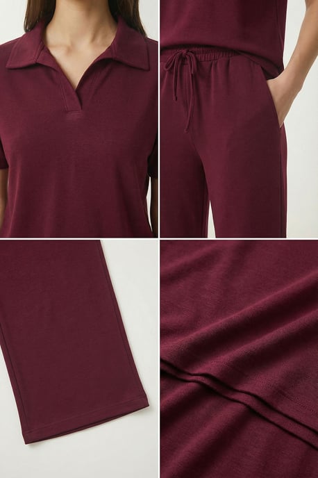 Middel hoge taille Polo Kraag Twee-delige Co-ord Set - Image 3